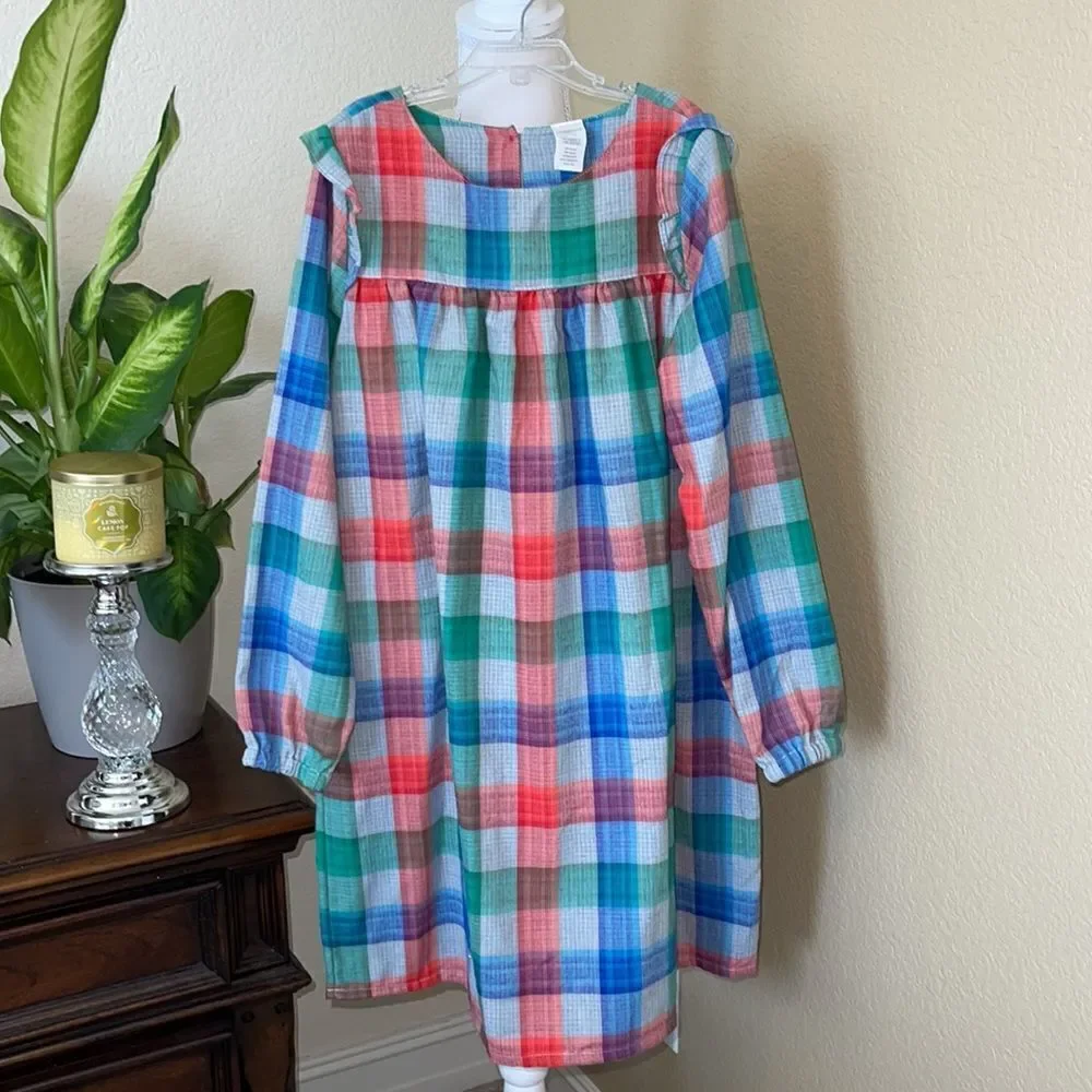 Gymboree Girls Plaid Flannel Nightgown Holiday Christmas Sz XL 14